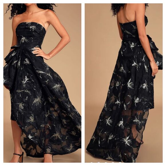 Lulu's Bariano Lucina Jacquard Midi Dress